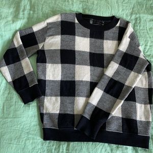 Hatch maternity wool buffalo plaid sweater